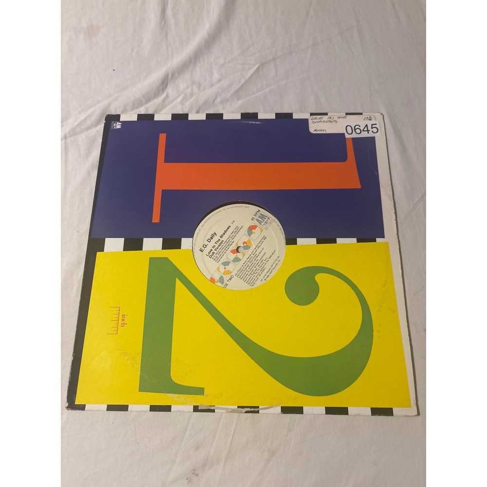 E.G. Daily Love In The Shadows 12" Vinyl Single 45 RPM 1985 A&M Records Good